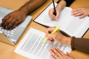 Students studying together